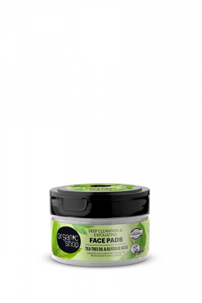 Discos faciales exfoliantes limpieza profunda, 20 pcs, Organic Shop