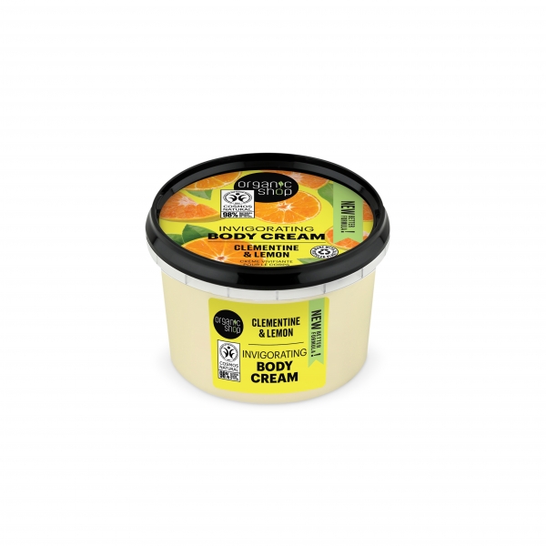 Crema corporal vigorizante «clementina y limón» de 250 ml, Organic Shop