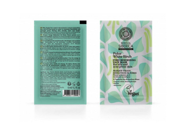 Muestra mascarilla facial minimizadora de poros 6 ml, Natura Siberica