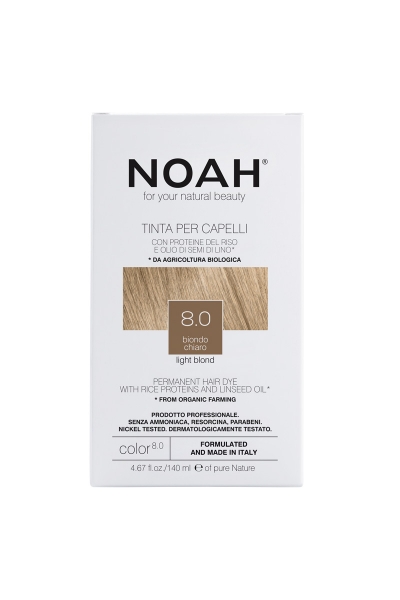 Tinte capilar rubio claro, (8.0) 140 ml, Noah