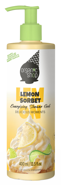 Ice gel de ducha energizante «sorbete de limón» 400 ml, Organic Shop